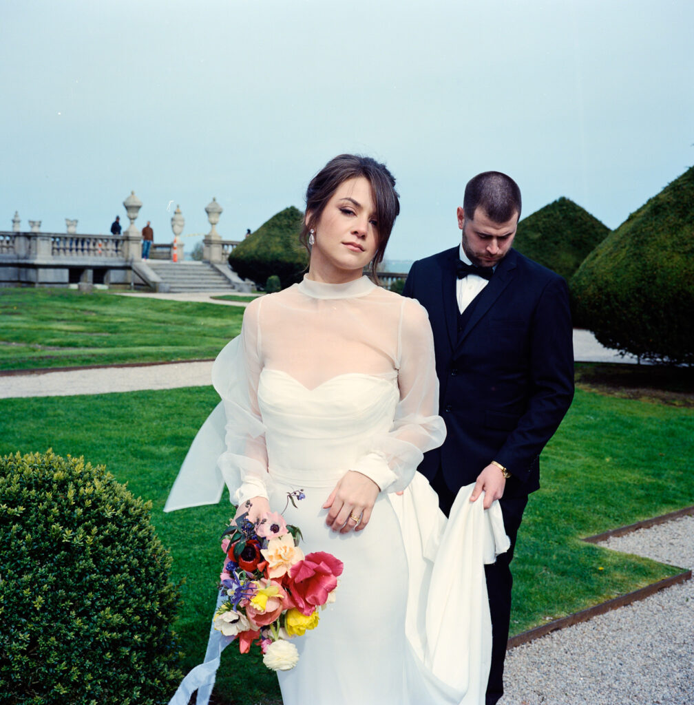 Couple posed editorial shot on film