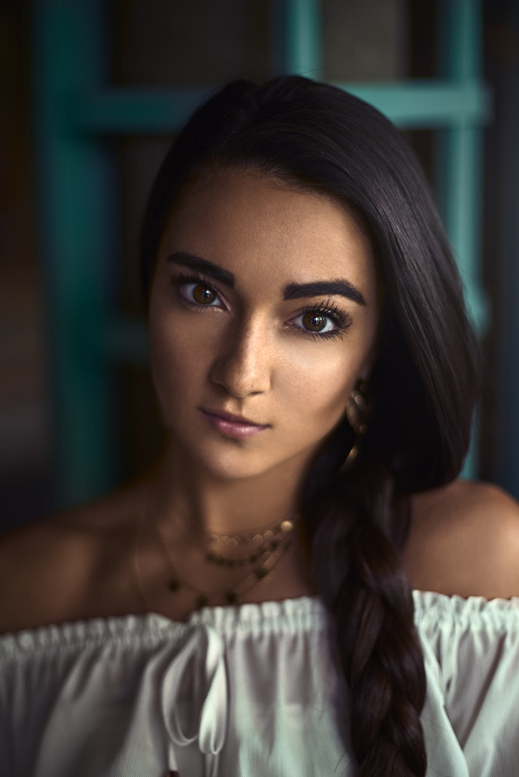 portrait of a bride posing femininely